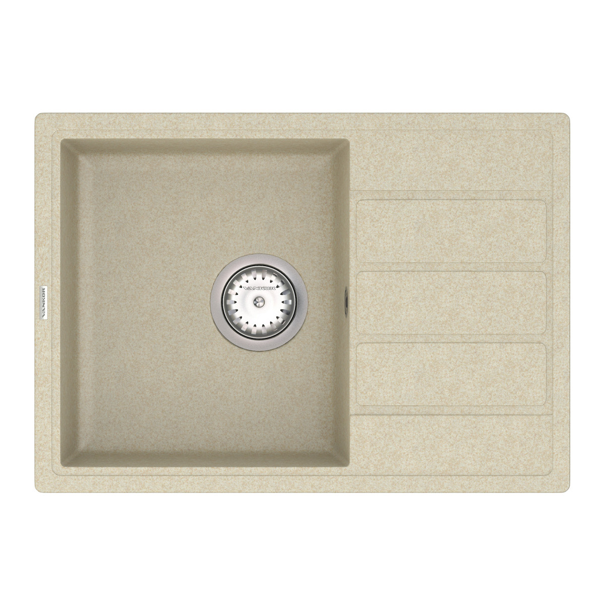Кухонна мийка VANKOR Easy EMP 02.62 Beige + сифон VANKOR