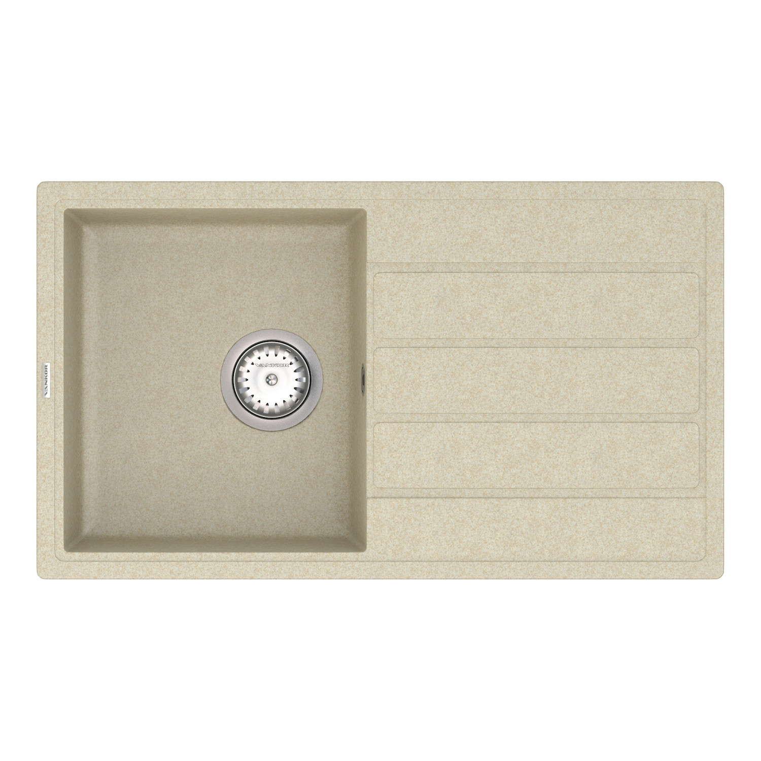 Кухонна мийка VANKOR Easy EMP 02.76 Beige + сифон VANKOR