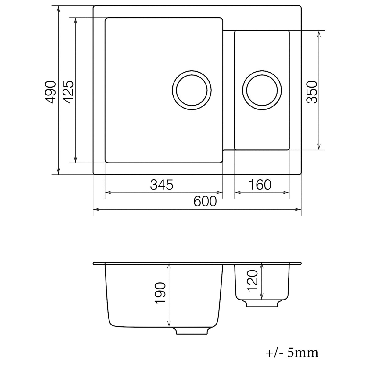 Кухонна мийка VANKOR Orman OMP 03.61 Gray + сифон VANKOR