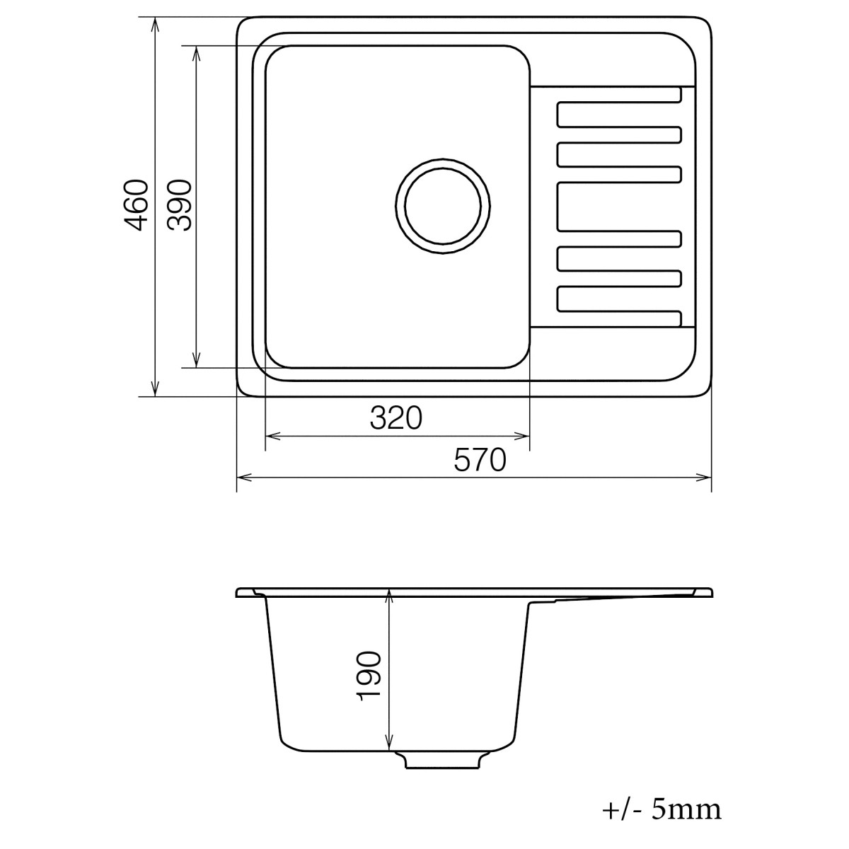 Кухонна мийка VANKOR Hope HMP 02.57 Terra + сифон VANKOR