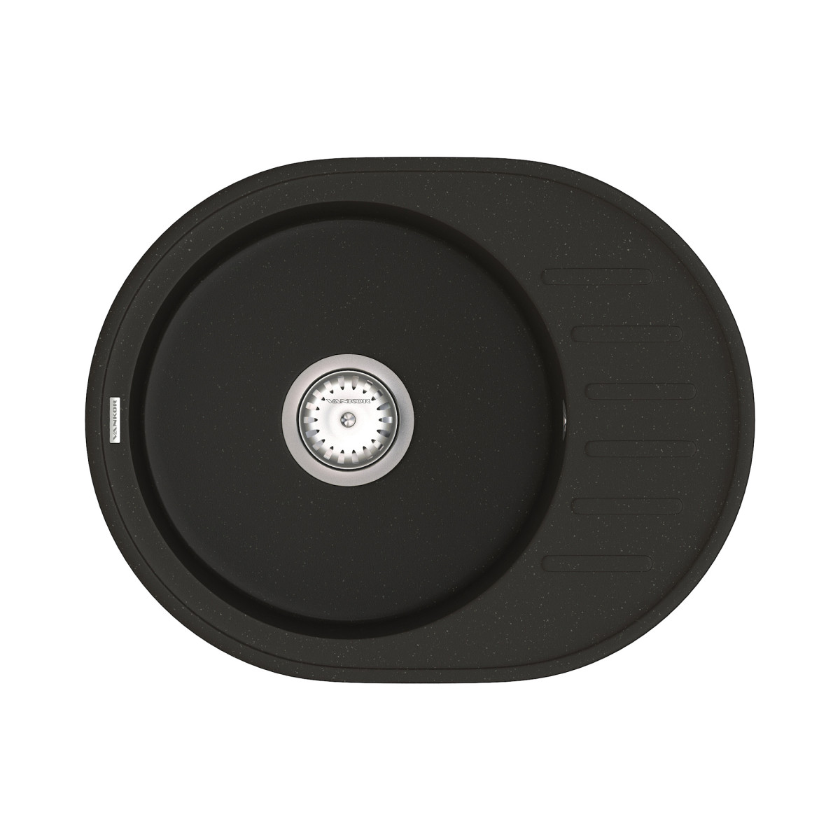 Кухонна мийка VANKOR Lira LMO 02.57 Black + сифон VANKOR