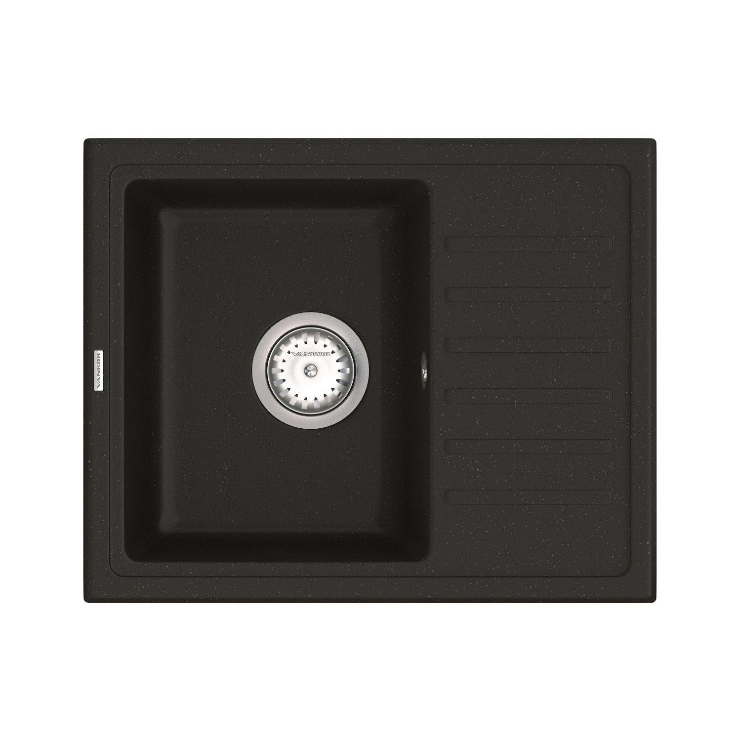 Кухонна мийка VANKOR Lira LMP 02.55 Black + сифон VANKOR