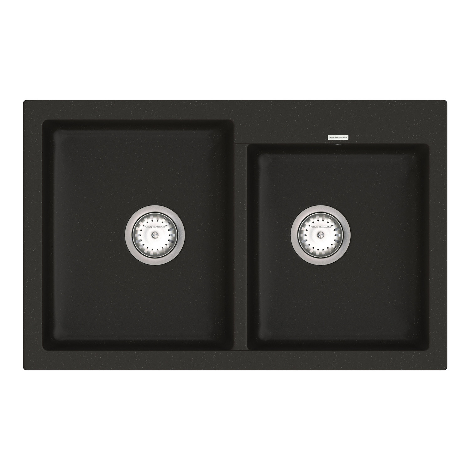 Кухонна мийка VANKOR Orman OMP 05.80 Black + сифон VANKOR