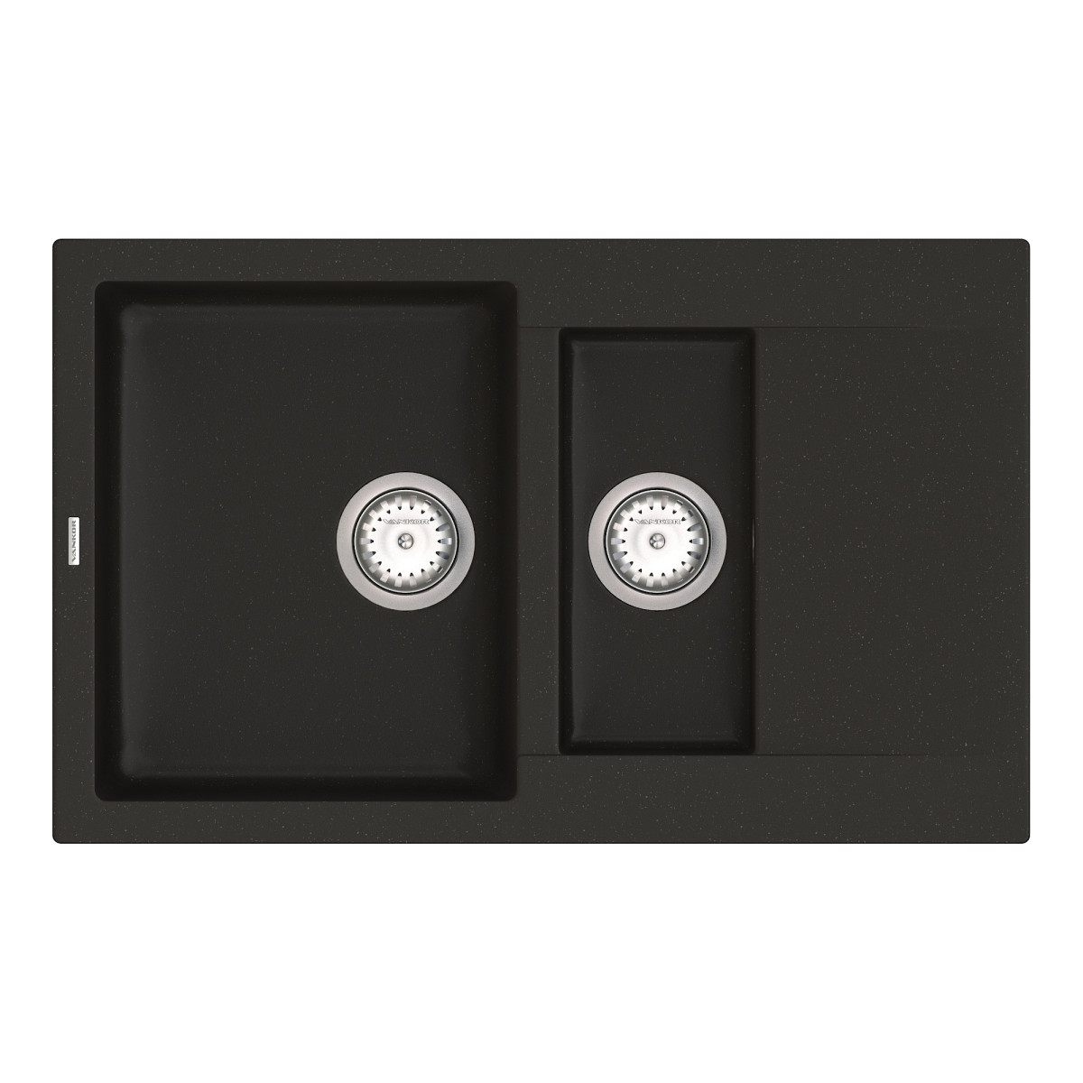 Кухонна мийка VANKOR Orman OMP 04.80 Black + сифон VANKOR