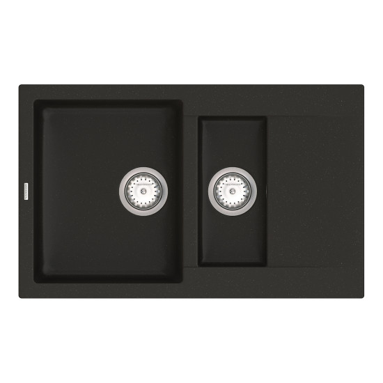 Кухонна мийка VANKOR Orman OMP 04.80 Black + сифон VANKOR