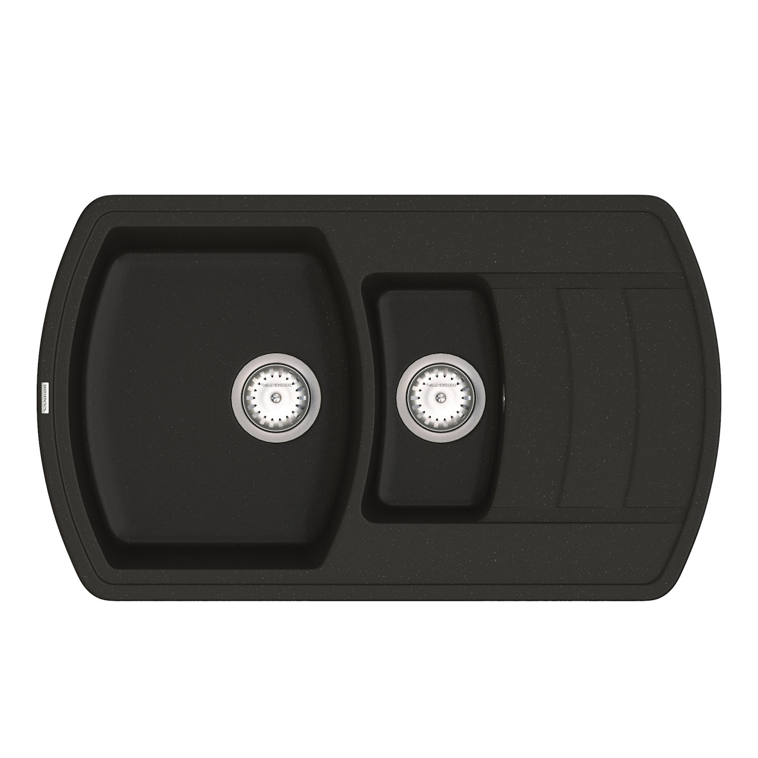 Кухонна мийка VANKOR Norton NMP 04.86 Black + сифон VANKOR