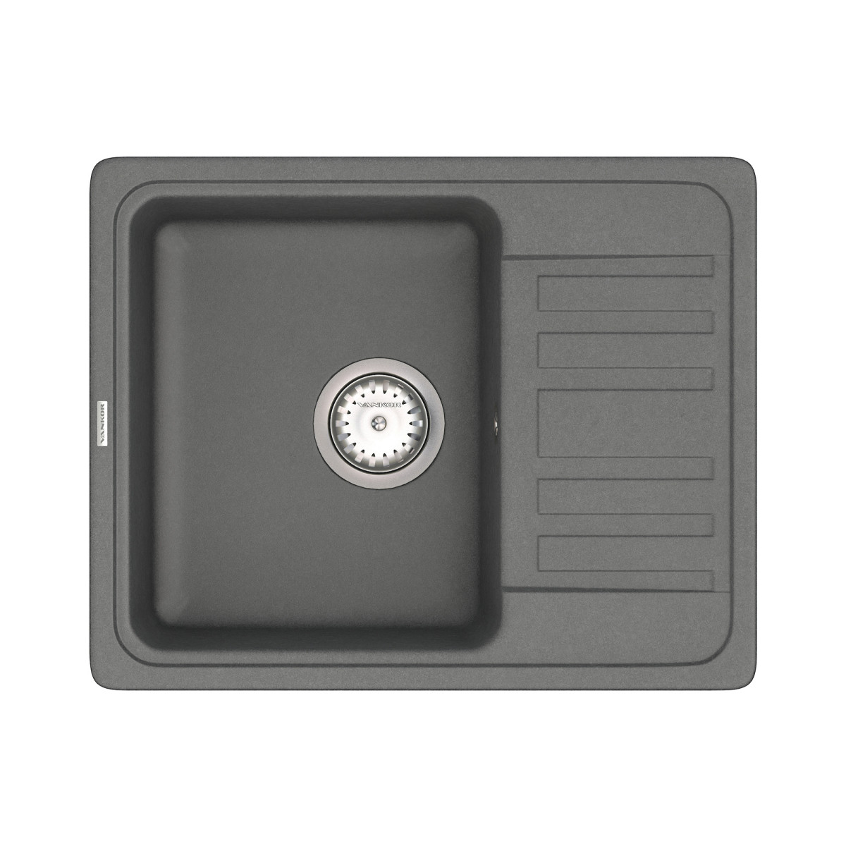 Кухонна мийка VANKOR Hope HMP 02.57 Gray + сифон VANKOR