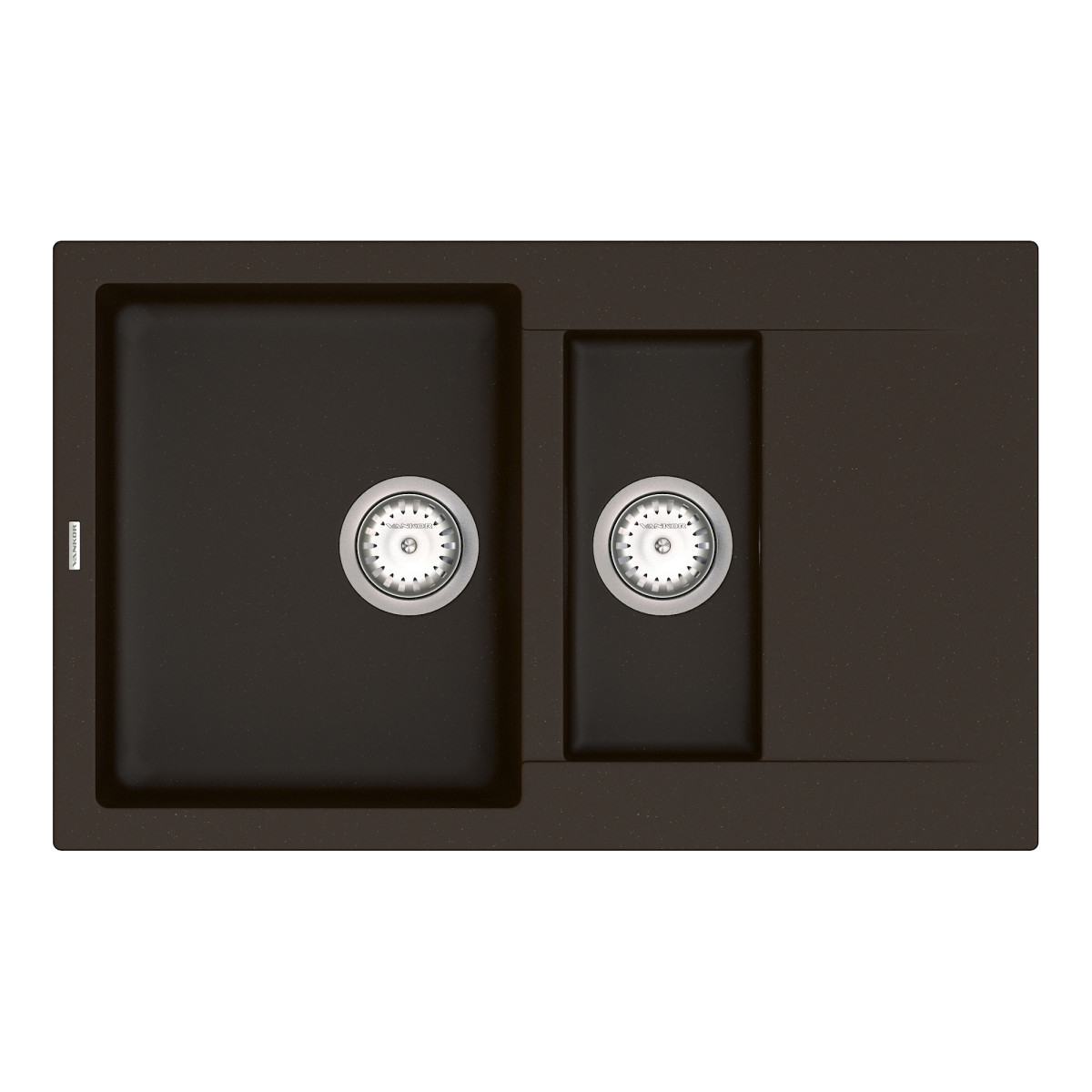 Кухонна мийка VANKOR Orman OMP 04.80 Chocolate + сифон VANKOR