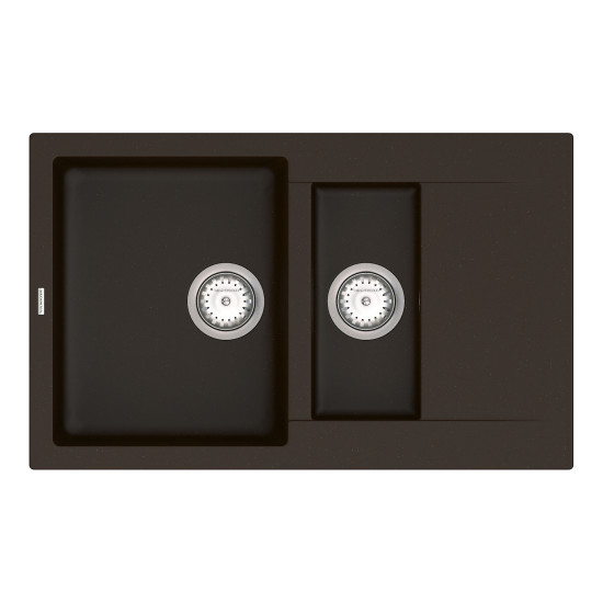 Кухонна мийка VANKOR Orman OMP 04.80 Chocolate + сифон VANKOR