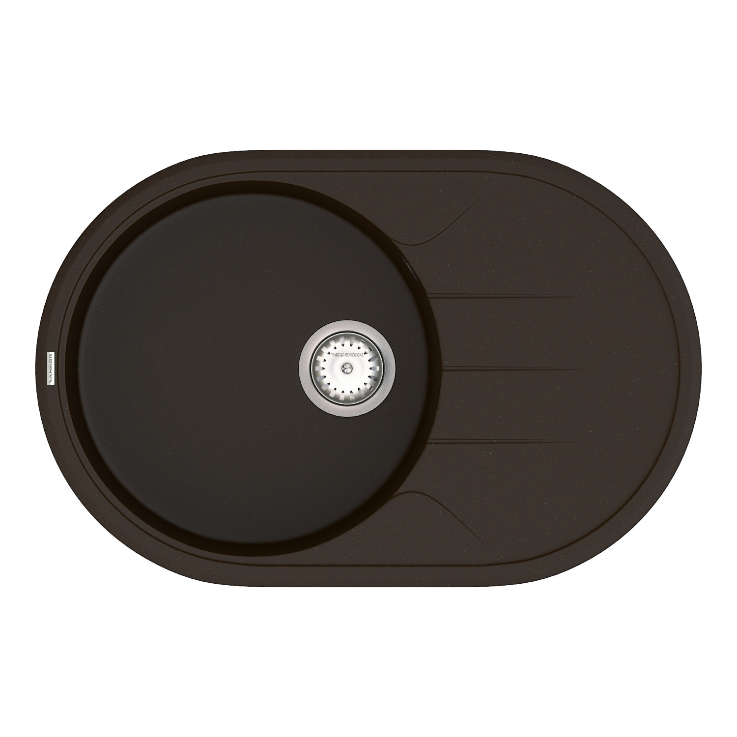 Кухонна мийка VANKOR Sity SMO 02.78 Chocolate + сифон VANKOR