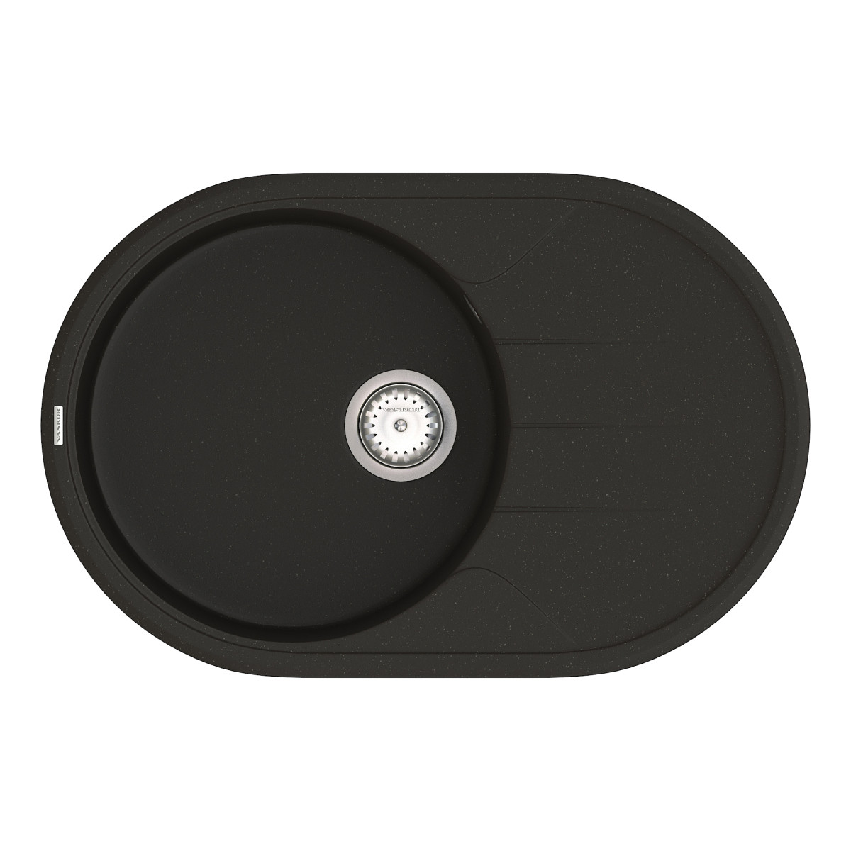 Кухонна мийка VANKOR Sity SMO 02.78 Black + сифон VANKOR