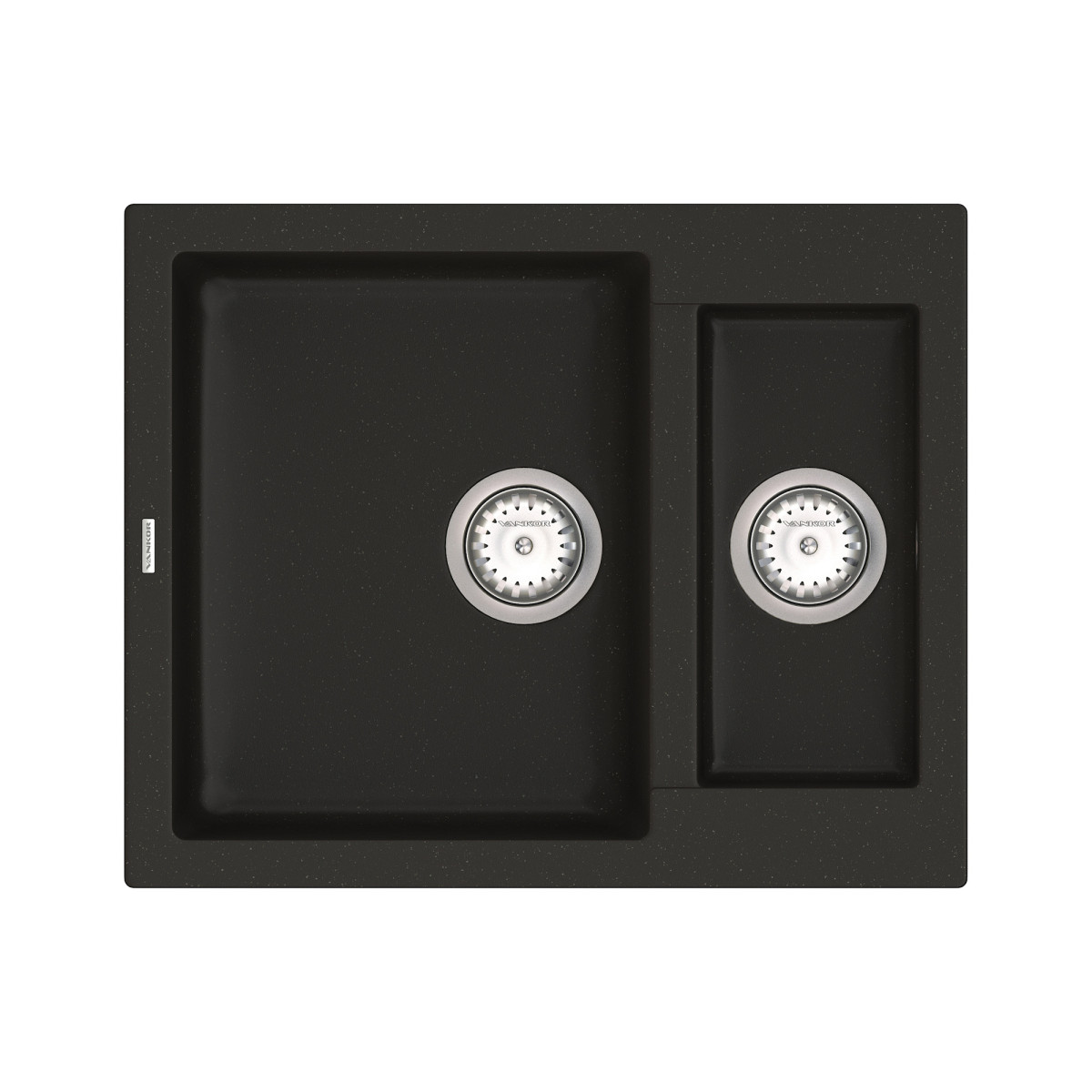 Кухонна мийка VANKOR Orman OMP 03.61 Black + сифон VANKOR
