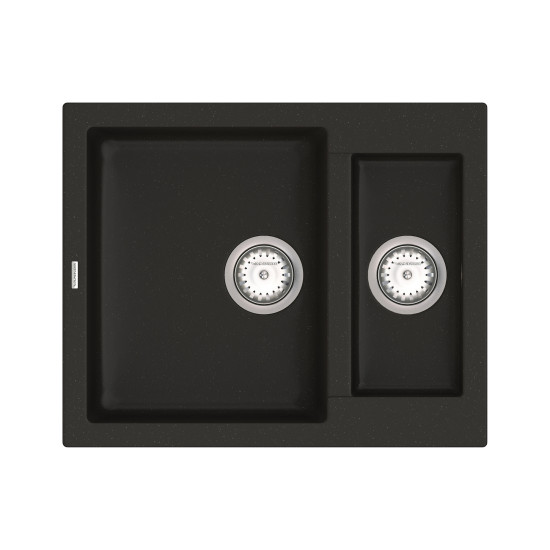 Кухонна мийка VANKOR Orman OMP 03.61 Black + сифон VANKOR
