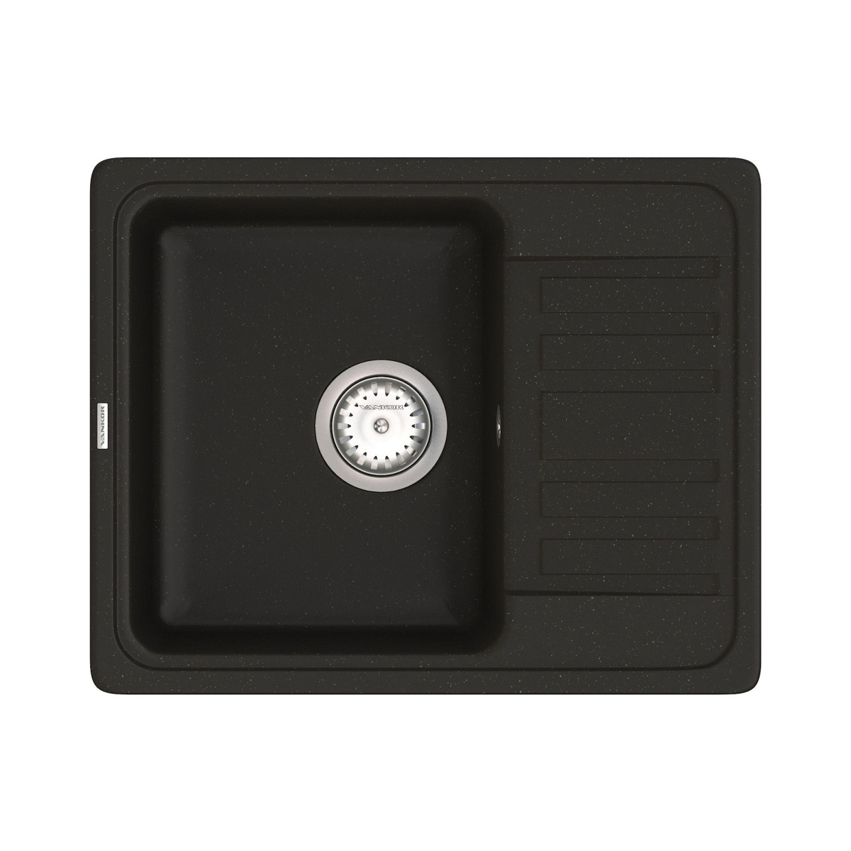 Кухонна мийка VANKOR Hope HMP 02.57 Black + сифон VANKOR
