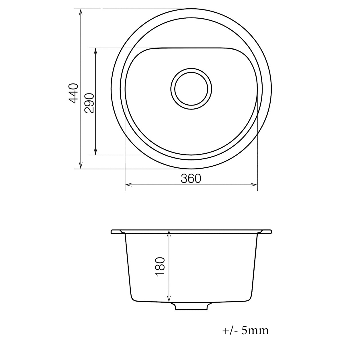 Кухонна мийка VANKOR Lira LMR 01.44 Gray + сифон VANKOR