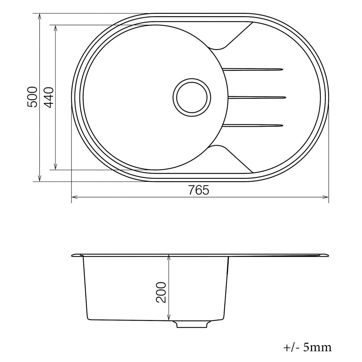 Кухонна мийка VANKOR Sity SMO 02.78 Black + сифон VANKOR
