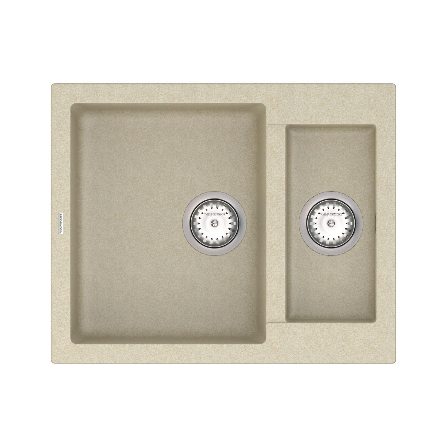Кухонна мийка VANKOR Orman OMP 03.61 Beige + сифон VANKOR