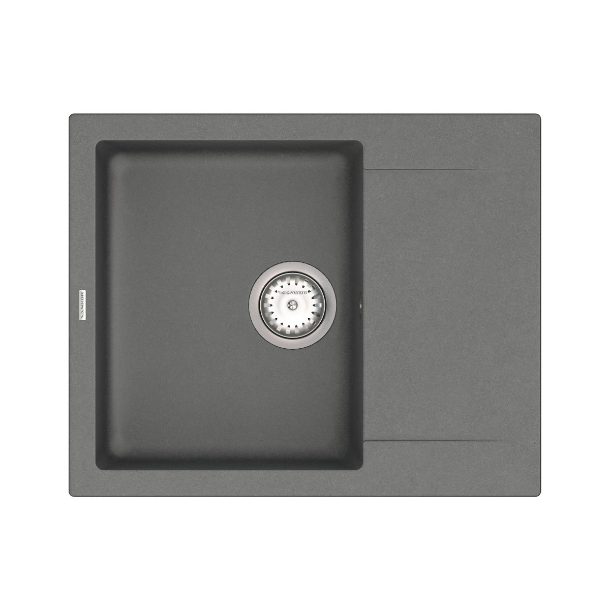 Кухонна мийка VANKOR Orman OMP 02.61 Gray + сифон VANKOR
