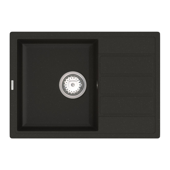 Кухонна мийка VANKOR Easy EMP 02.62 Black + сифон VANKOR