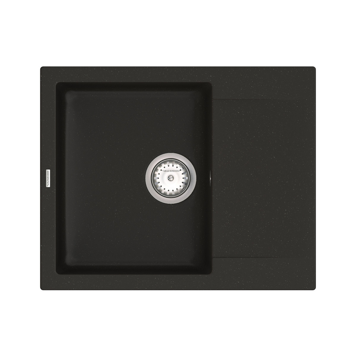 Кухонна мийка VANKOR Orman OMP 02.61 Black + сифон VANKOR