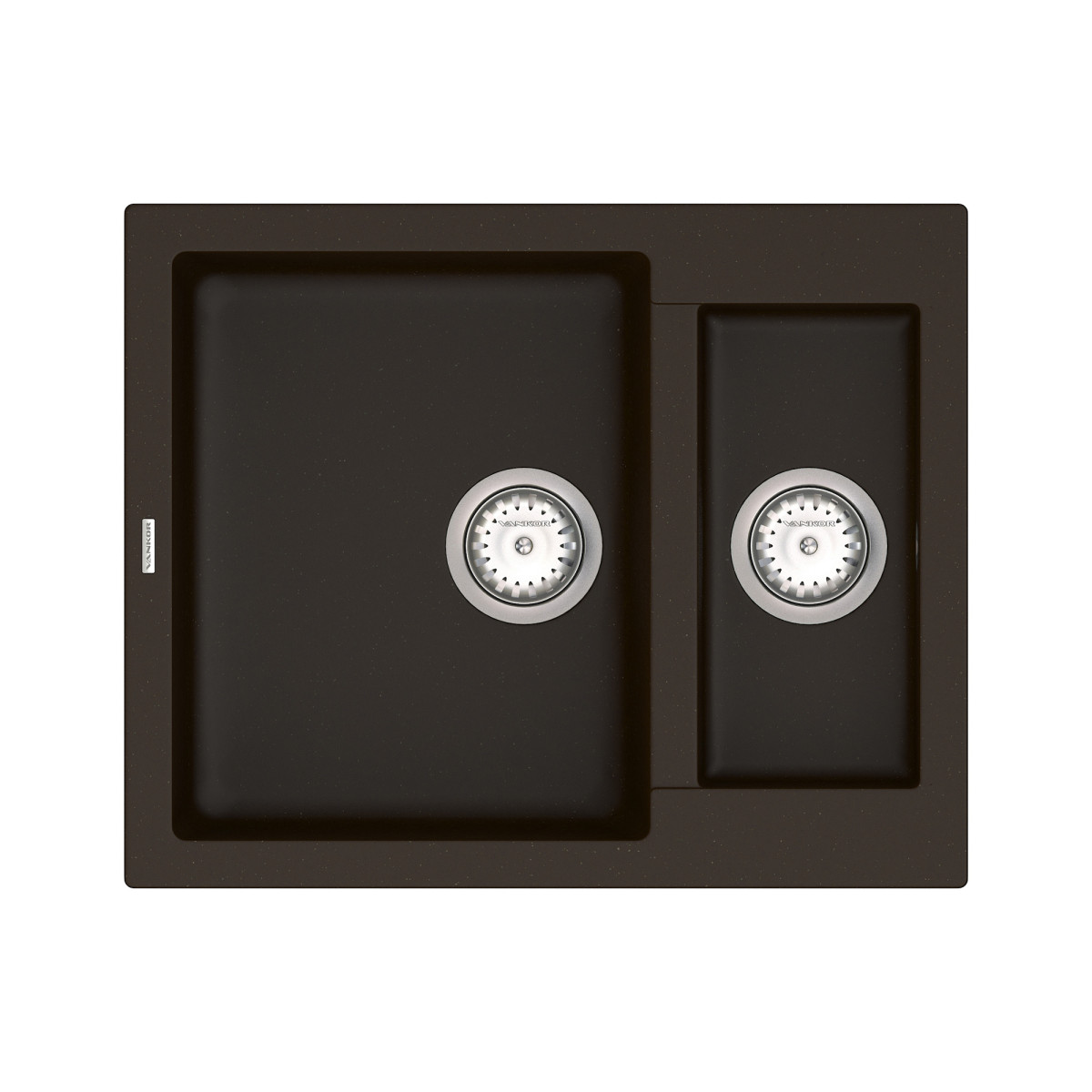 Кухонна мийка VANKOR Orman OMP 03.61 Chocolate + сифон VANKOR