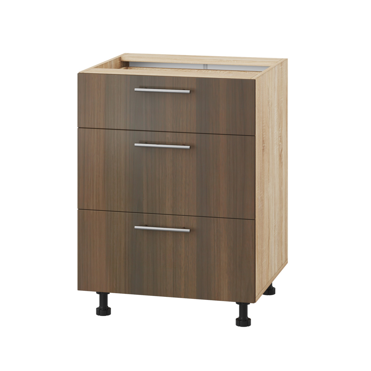 Корпус Стандарт дуб сонома, фасад Стандарт горіх темний 131Q. 60х72х52