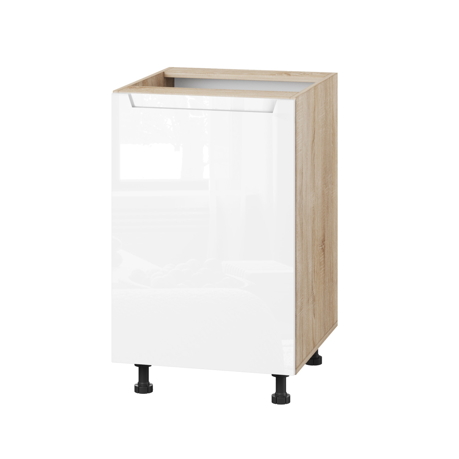 Корпус Стандарт дуб сонома, фасад Бостон білий глянець 101 50х72х52