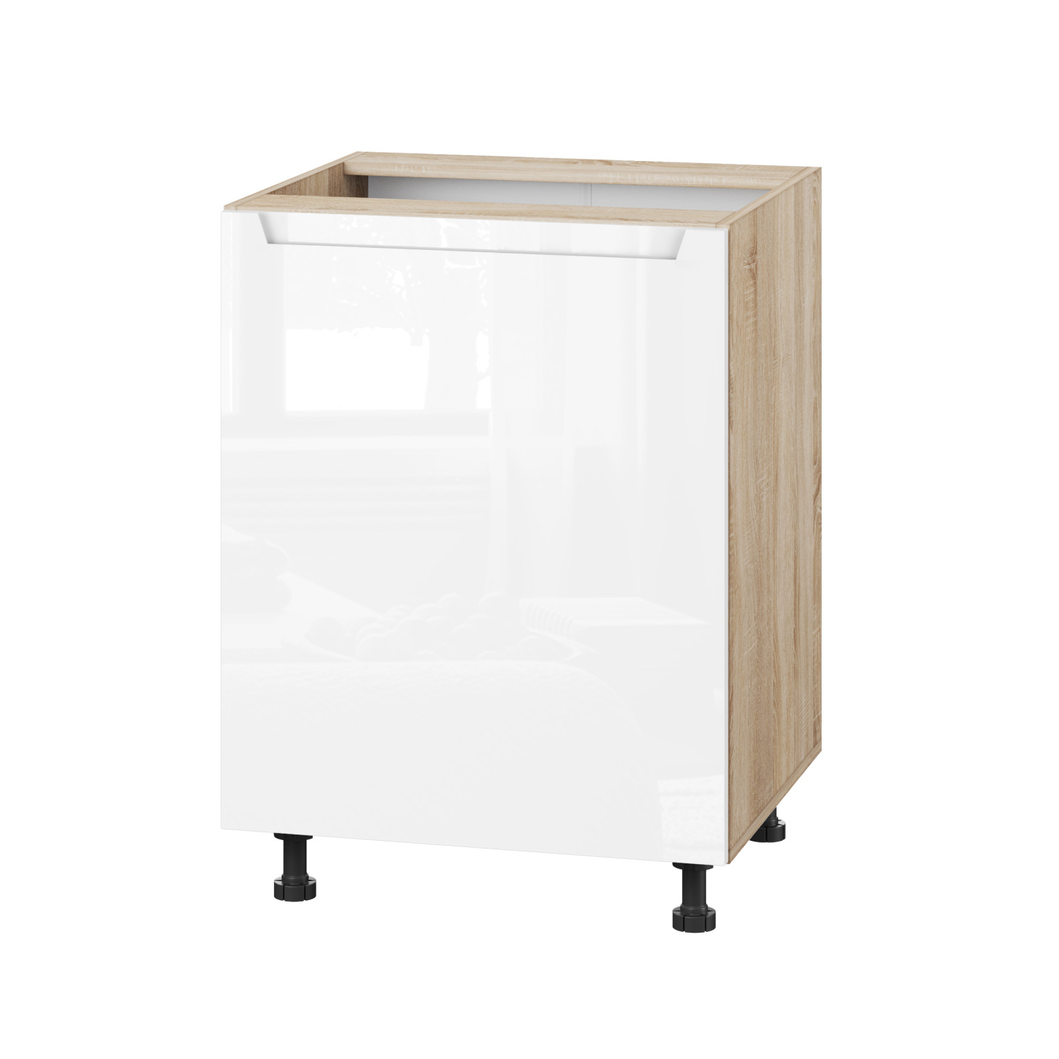 Корпус Стандарт дуб сонома, фасад Бостон білий глянець 101 60х72х52