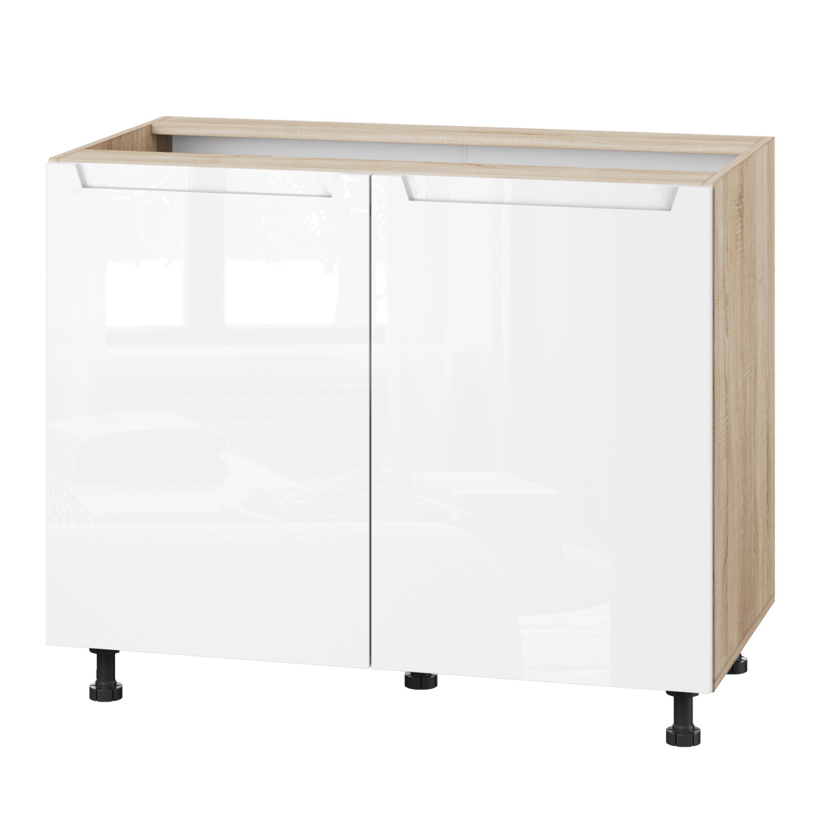 Корпус Стандарт дуб сонома, фасад Бостон білий глянець 102 100х72х52