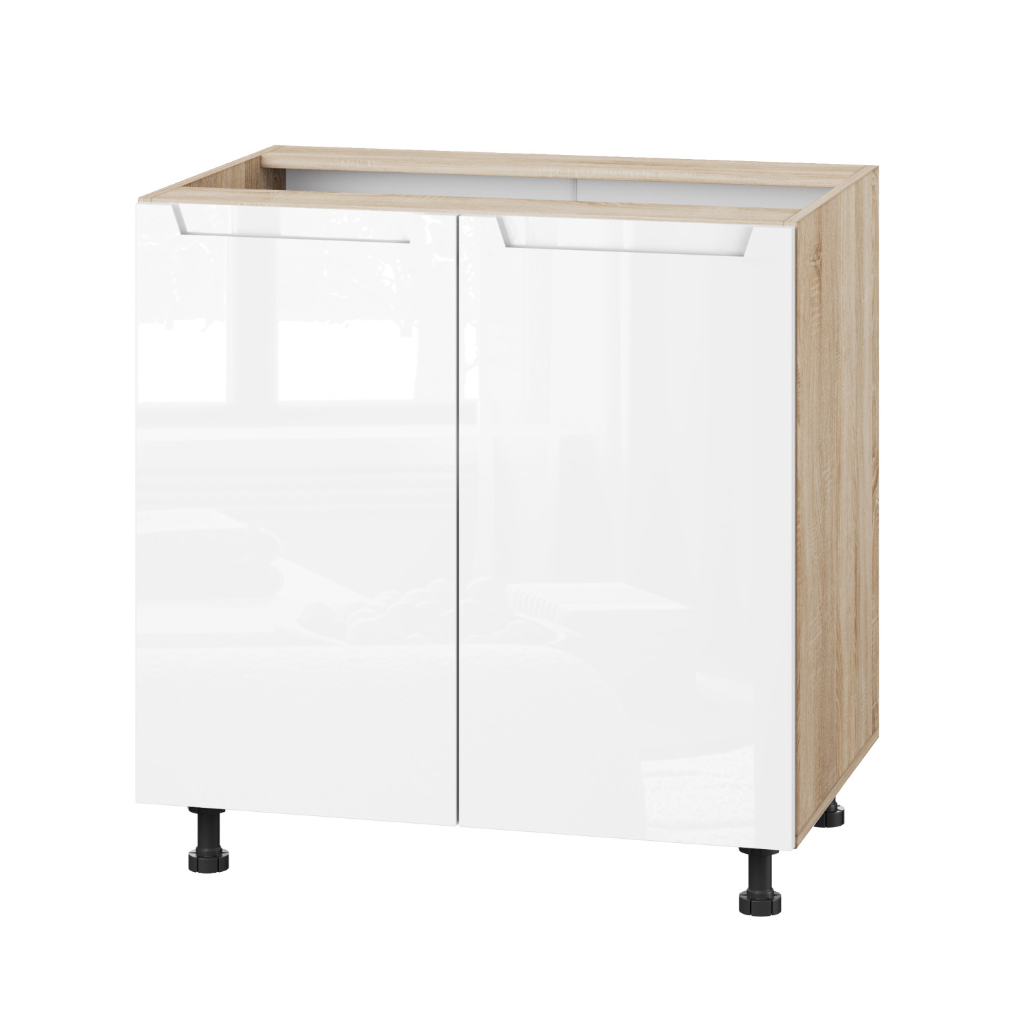 Корпус Стандарт дуб сонома, фасад Бостон білий глянець 102 80х72х52 Корпус Стандарт дуб сонома, фасад Бостон білий глянець 102 80х72х52