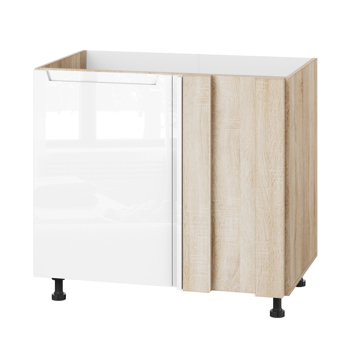 Корпус Стандарт дуб сонома, фасад Бостон білий глянець 103 90-110х72х52