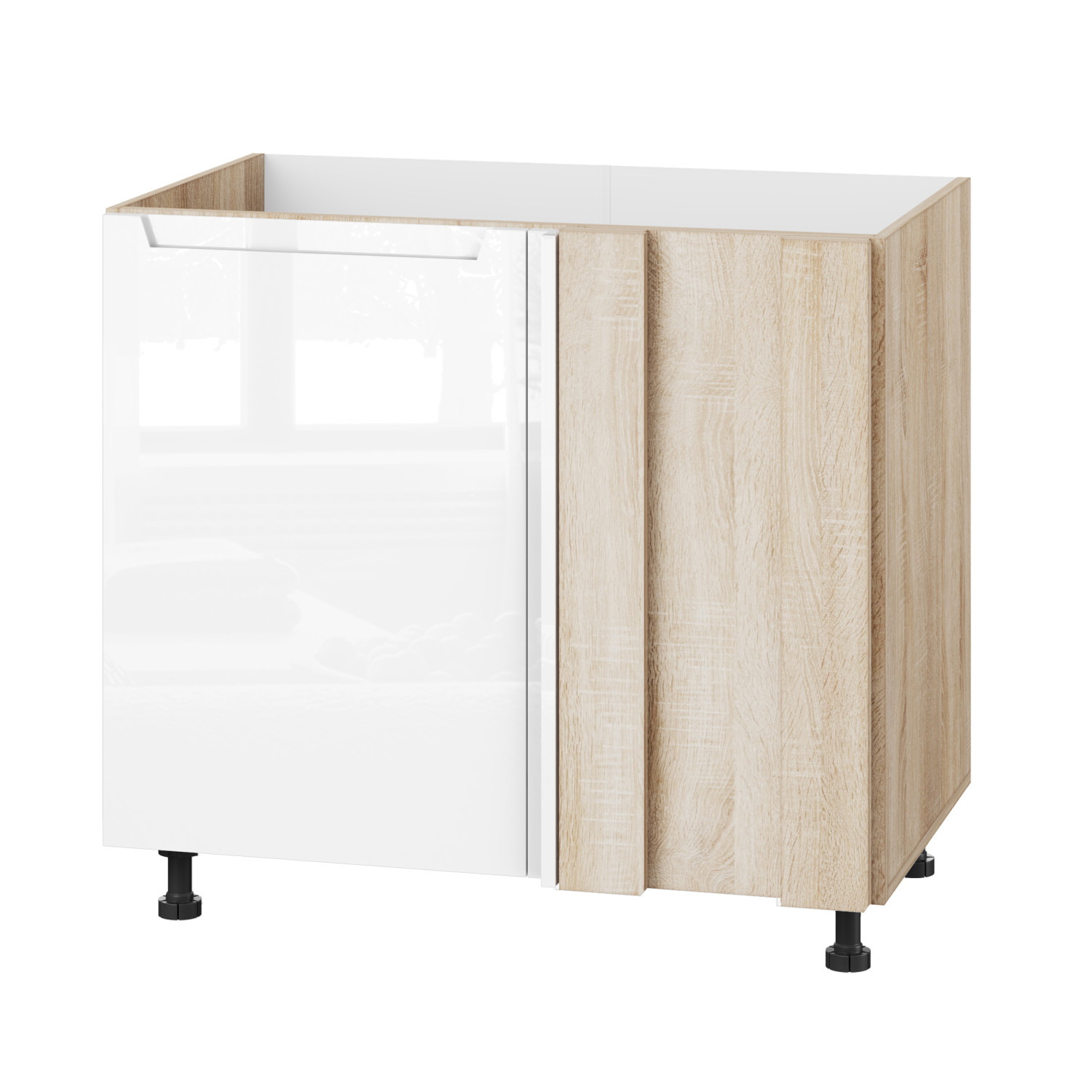 Корпус Стандарт дуб сонома, фасад Бостон білий глянець 103 90-110х72х52