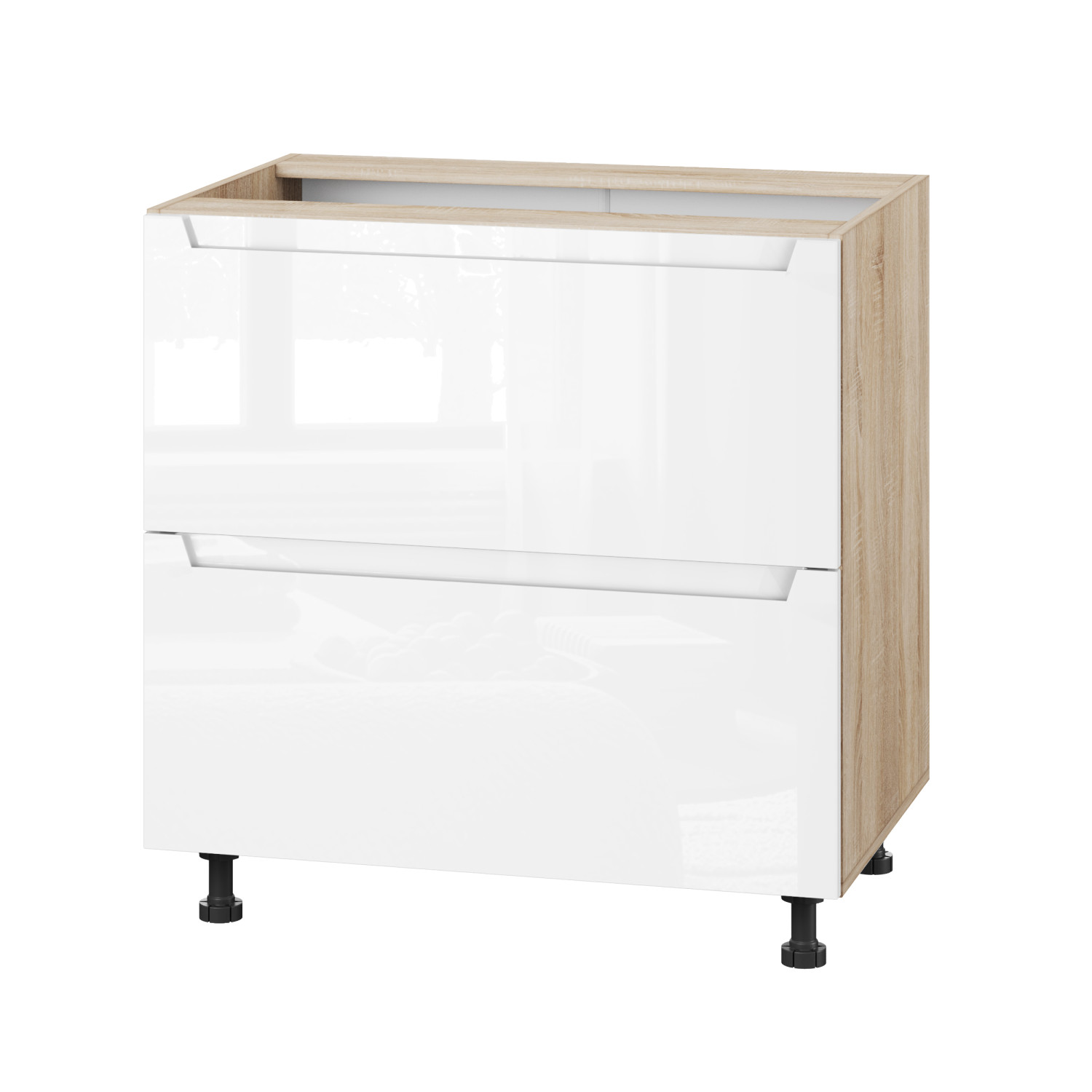 Корпус Стандарт дуб сонома, фасад Бостон білий глянець 120.SM-80x72x52