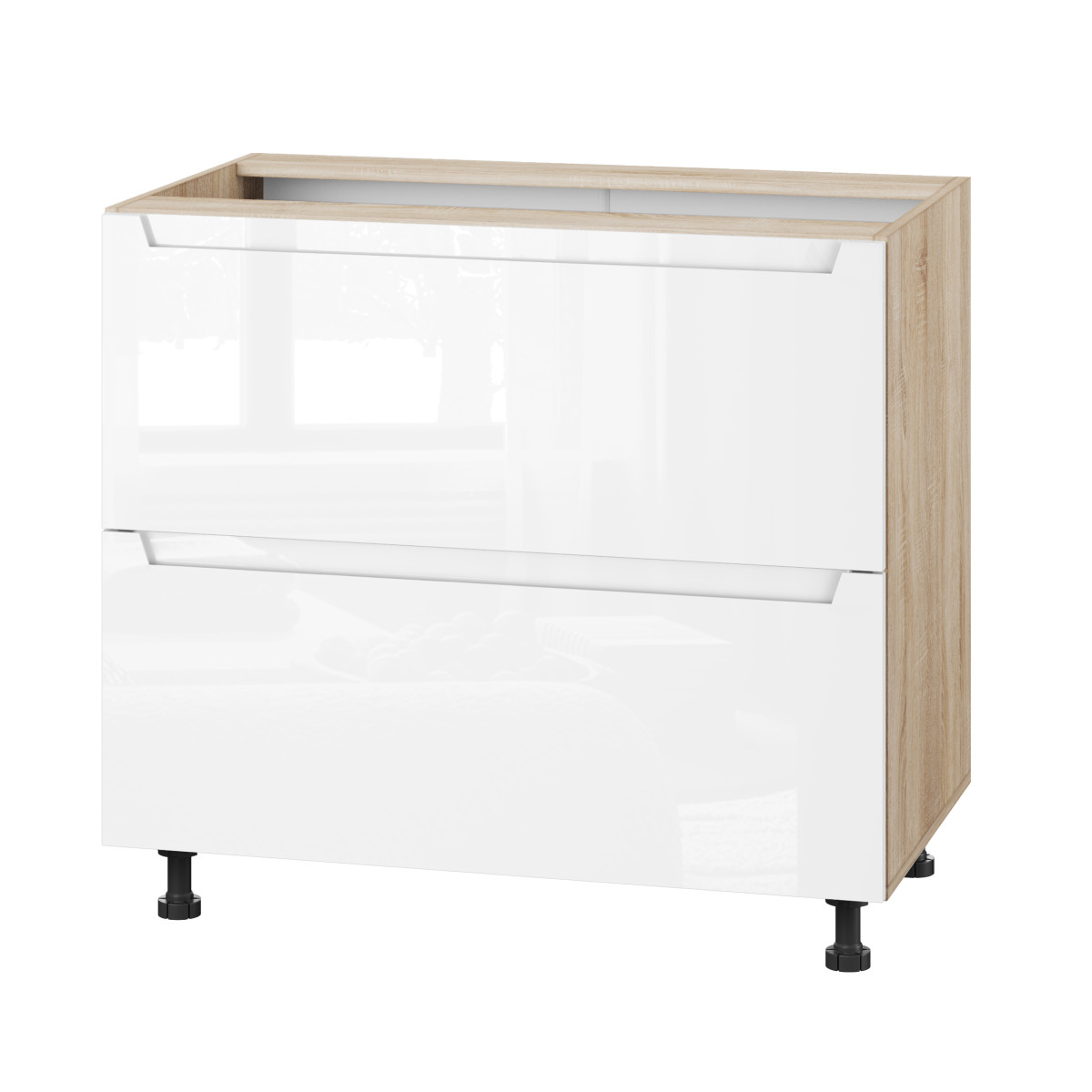 Корпус Стандарт дуб сонома, фасад Бостон білий глянець 123.SM-90x72x52