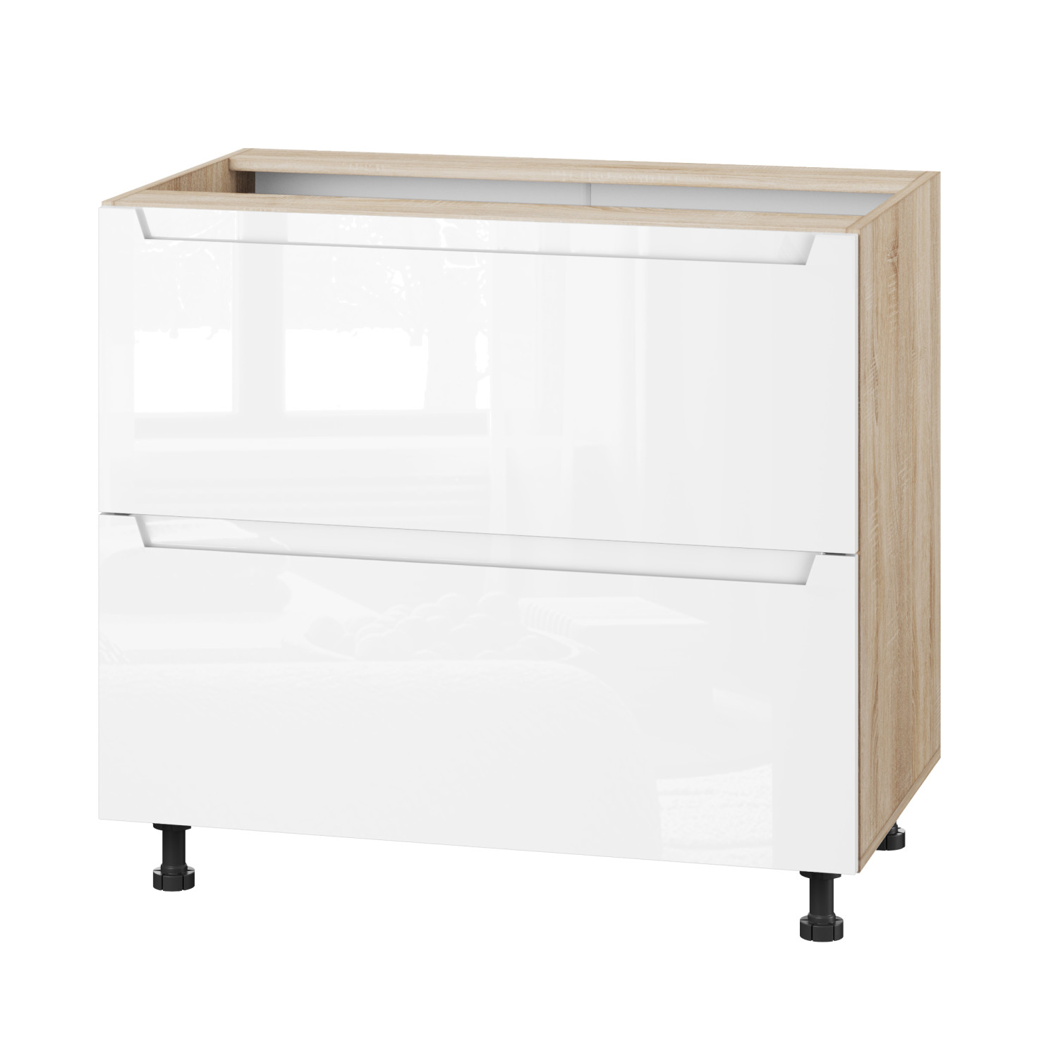 Корпус Стандарт дуб сонома, фасад Бостон білий глянець 123.SM-90x72x52 Корпус Стандарт дуб сонома, фасад Бостон білий глянець 123.SM-90x72x52