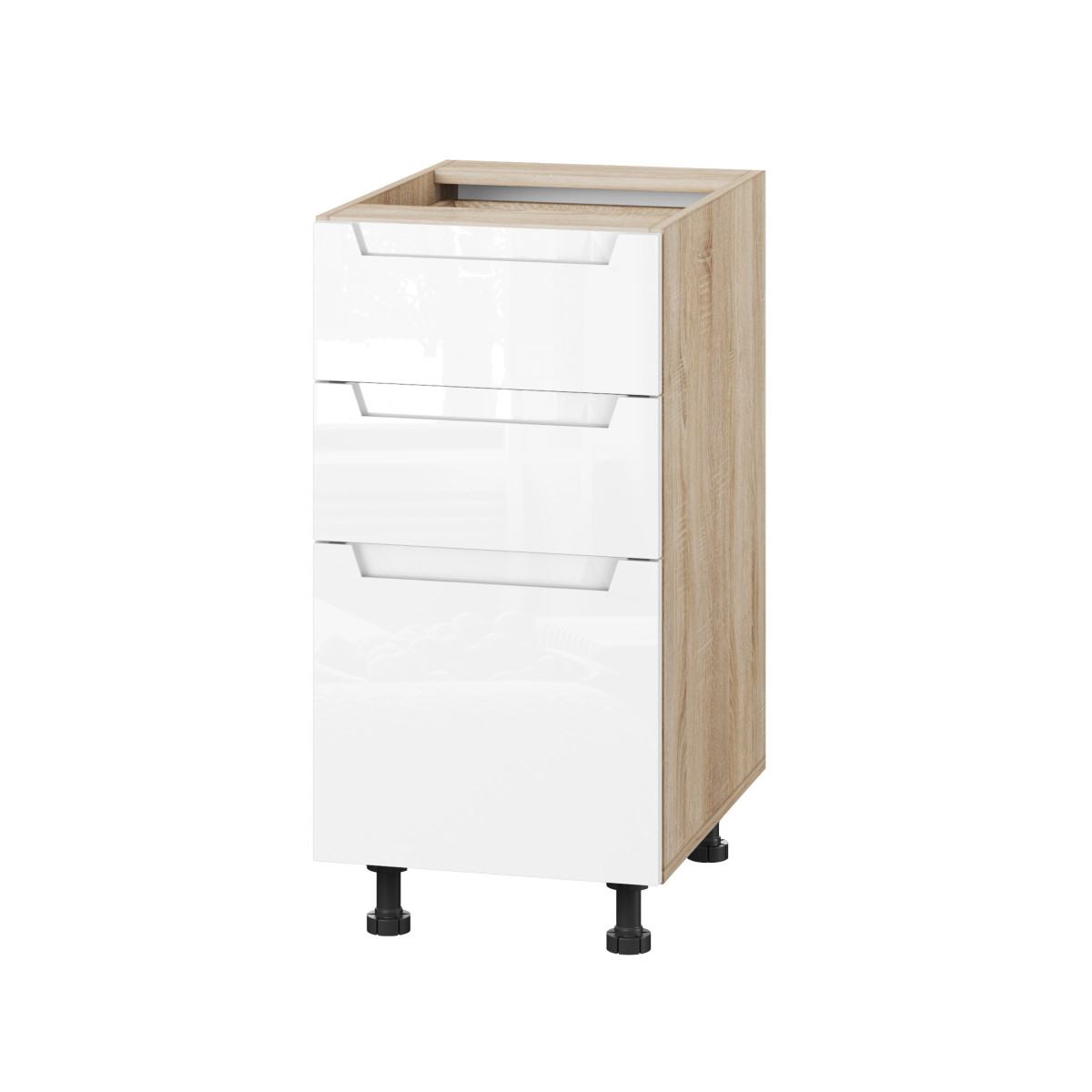 Корпус Стандарт дуб сонома, фасад Бостон білий глянець 130.SM 40х72х52