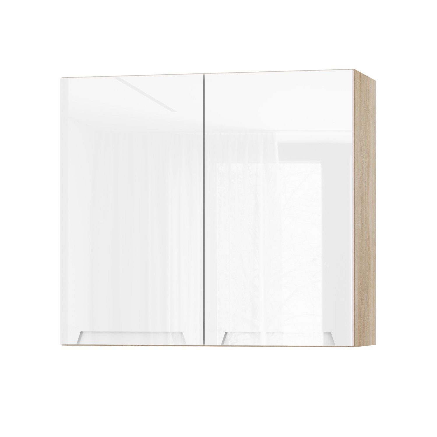 Корпус Стандарт дуб сонома, фасад Бостон білий глянець 302 80х72х30 Корпус Стандарт дуб сонома, фасад Бостон білий глянець 302 80х72х30