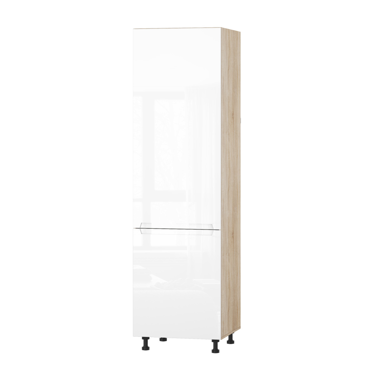 Корпус Стандарт дуб сонома, фасад Бостон білий глянець 702 60х214х56