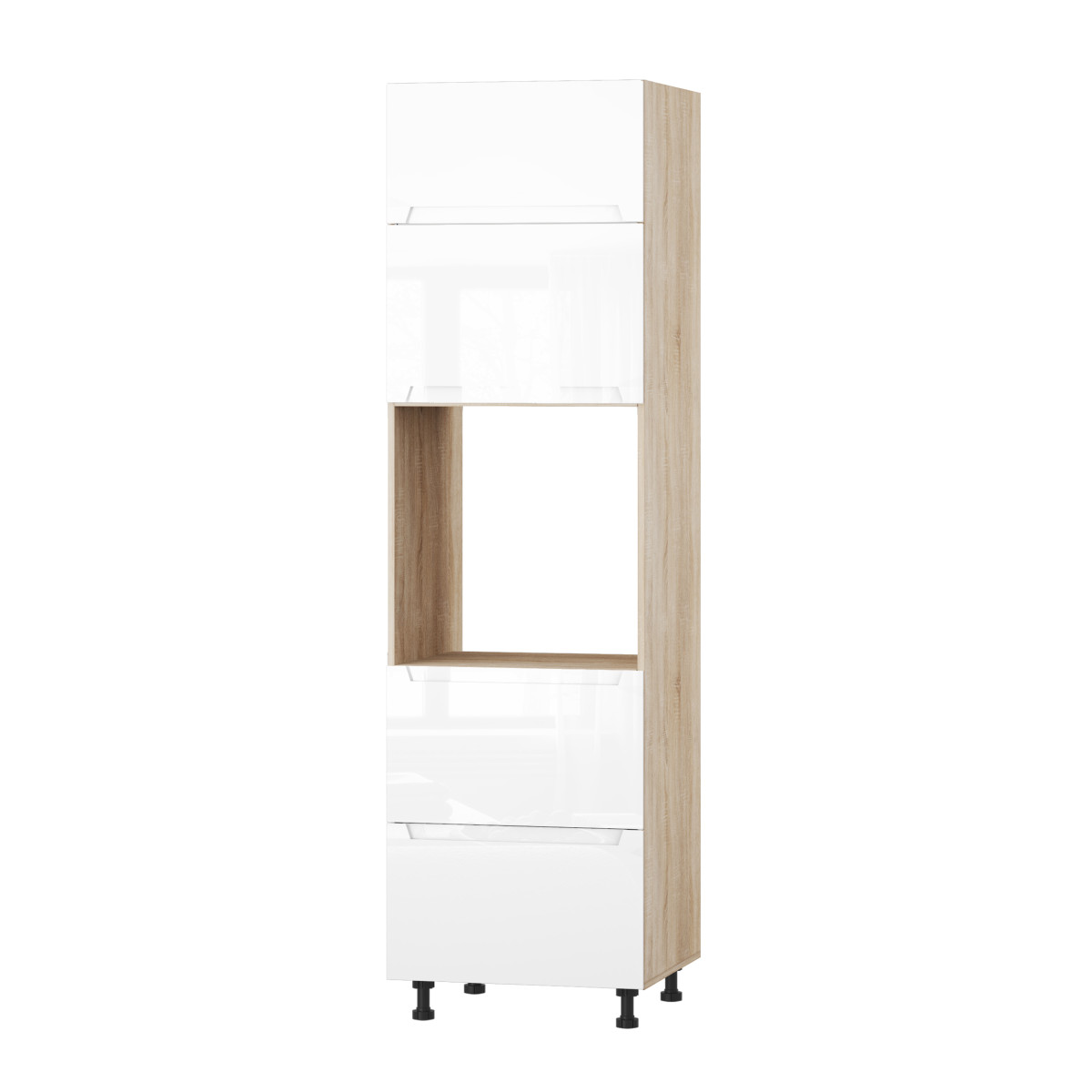 Корпус Стандарт дуб сонома, фасад Бостон білий глянець 725.SM-HK-XS 60x214x56