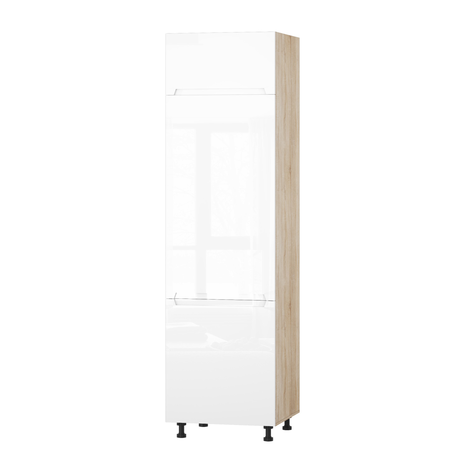 Корпус Стандарт дуб сонома, фасад Бостон білий глянець 802. HK-XS 60х236х56