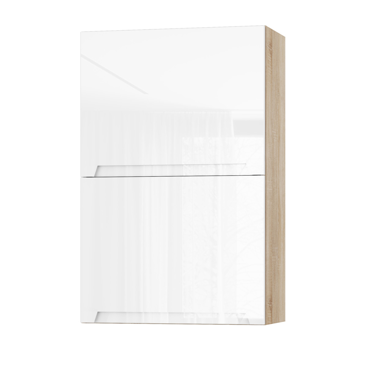 Корпус Стандарт дуб сонома, фасад Бостон білий глянець L402.HF 60х93х30