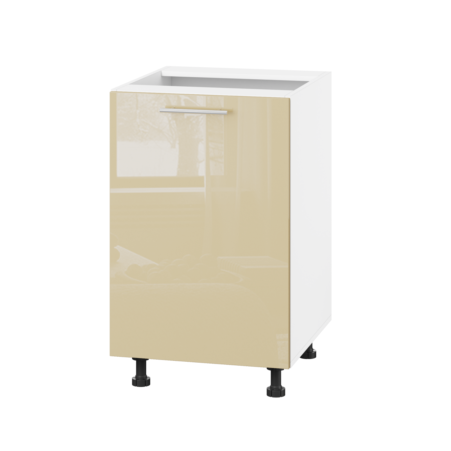 Корпус Стандарт білий, фасад Стандарт бежевий глянець 101 50х72х52