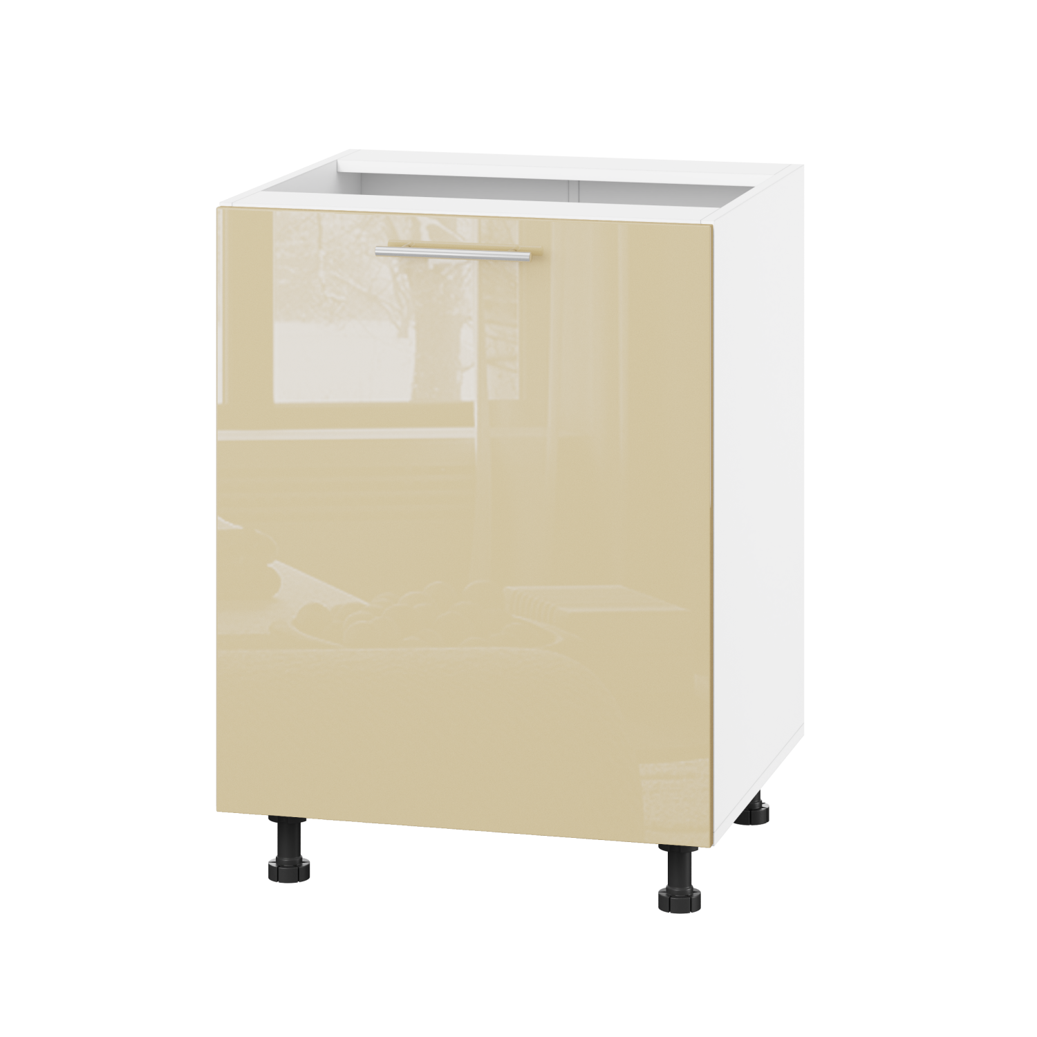 Корпус Стандарт білий, фасад Стандарт бежевий глянець 101 60х72х52