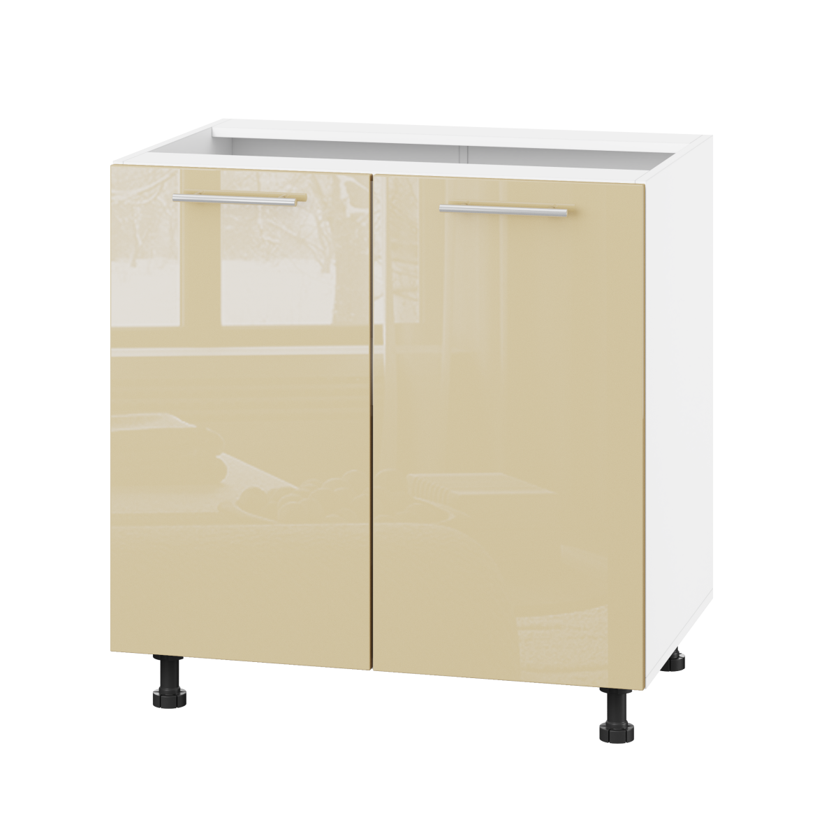 Корпус Стандарт білий, фасад Стандарт бежевий глянець 102 80х72х52