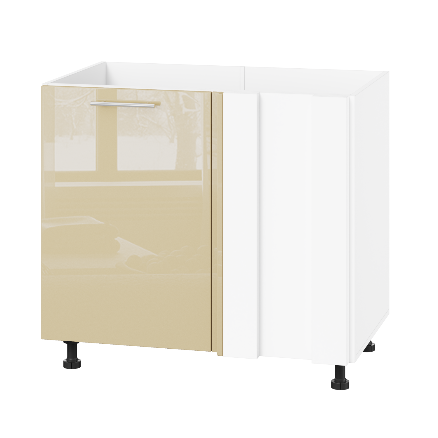 Корпус Стандарт білий, фасад Стандарт бежевий глянець 103 90-110х72х52