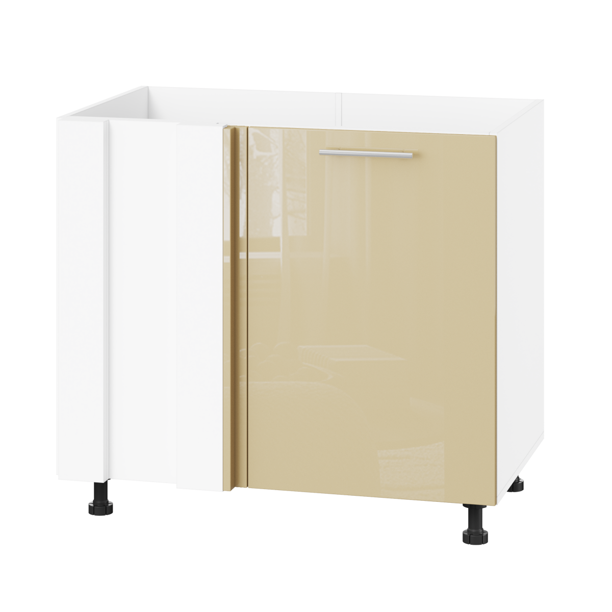 Корпус Стандарт білий, фасад Стандарт бежевий глянець 103 90-110х72х52