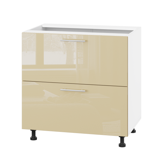 Корпус Стандарт білий, фасад Стандарт бежевий глянець 120.SM-80x72x52