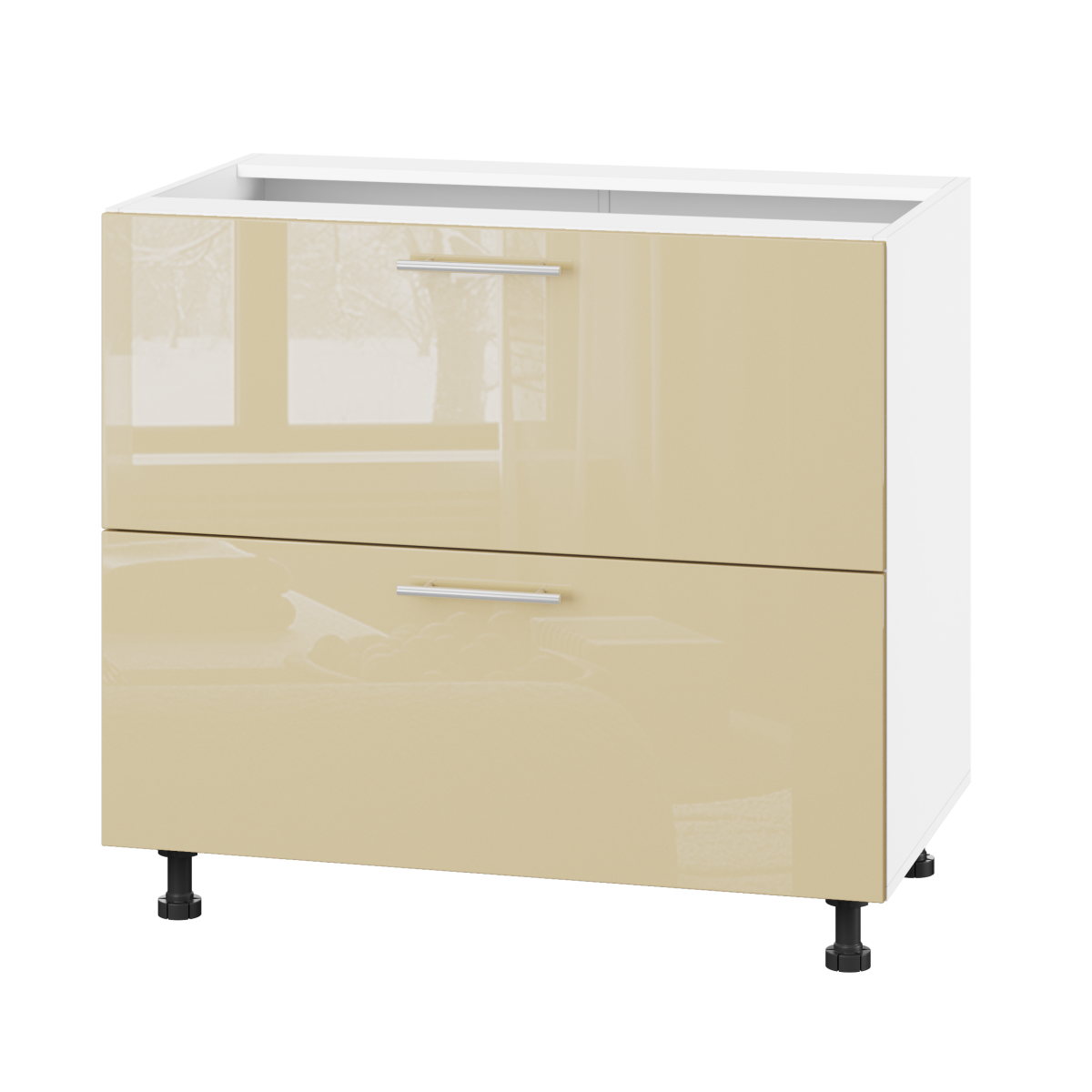 Корпус Стандарт білий, фасад Стандарт бежевий глянець 123.SM-90x72x52