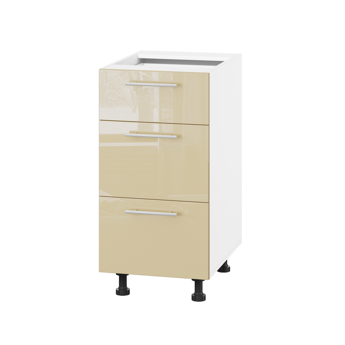 Корпус Стандарт білий, фасад Стандарт бежевий глянец 131Q. 40х72х52