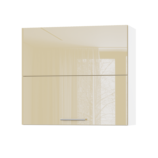 Корпус Стандарт білий, фасад Стандарт бежевий глянець 402.HF 80х72х30